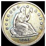 1840-O Silver Seated Liberty Quarter CLOSELY  UNC