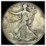 1918-D Silver Half Dollar Walking Liberty LIGHTLY