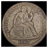 1863-S Seated Liberty Dime NICELY CIRCULATED