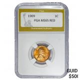 1909 Wheat Cent PGA MS65 Red