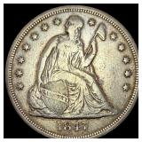 1847 Seated Liberty Silver Dollar LIGHTLY  CIRCUL