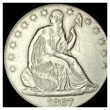 1867-S Seated Liberty Half Dollar CLOSELY UNCIRCU