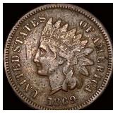1869 Indian Head Cent ABOUT UNCIRCULATED