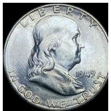 1949-S FBL Silver Half Dollar Franklin  CHOICE BU