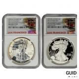 [2 Coins] 2012-S San Franciso Eagle Set $1 NGC PF6