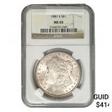 1881-S Morgan Silver Dollar NGC MS65