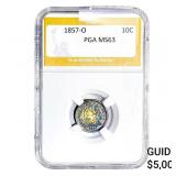 1857-O Seated Liberty Dime PGA MS63