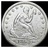 1853-O Silver Seated Liberty Quarter NEARLY UNCIR