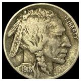 1918-D Buffalo Nickel NEARLY UNCIRCULATED