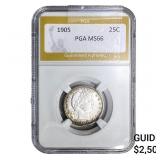 1905 Barber Quarter PGA MS66