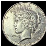 1928-S Silver Peace Dollar CLOSELY UNCIRCULATED