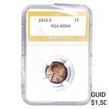 1913-S Wheat Cent PGA MS64