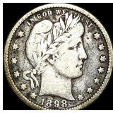 1898-O Barber Silver Quarter LIGHTLY CIRCULATED