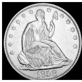 1858 Seated Liberty Half Dollar CLOSELY UNCIRCULAT