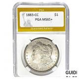1883-CC Morgan Silver Dollar PGA MS65+