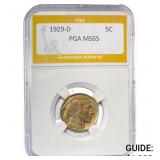 1929-D Buffalo Nickel PGA MS65
