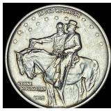1925 Silver Stone Mountain Half Dollar CLOSELY UN