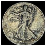 1938-D Silver Walking Liberty Half Dollar LIGHTLY