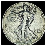 1938-D Silver Half Dollar Walking Liberty CHOICE