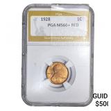 1928 Wheat Cent PGA MS66+ RED