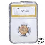 1857 Flying Eagle Cent PGA MS65