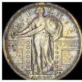 1917 Type 1 Standing Liberty Quarter NEARLY UNCIRC