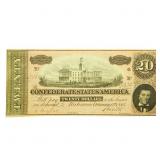 1864 Confederate States Note $20