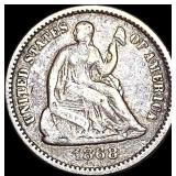 1868 Silver Seated Liberty Half Dime LIGHTLY CIRC