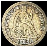 1851-O Silver Seated Liberty Dime LIGHTLY CIRCULA