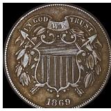1869 Bronze Two-Cent Piece NEARLY UNCIRCULATED