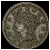 1851 Braided Hair Large Cent CLOSELY UNCIRCULATED