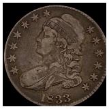 1833 Capped Bust Half Dollar LIGHTLY CIRCULATED