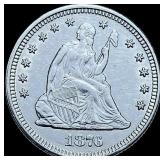 1876 Seated Liberty Quarter CHOICE AU