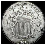 1873 Shield Nickel ABOUT UNCIRCULATED