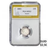 1883 Kingdom of Hawaii Dime PGA MS62