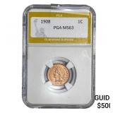 1908 Indian Head Cent PGA MS63