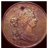 1806 Copper Draped Bust Half Cent CHOICE AU
