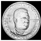 1947-D Silver Half Dollar Booker T. Washington GEM