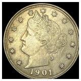 1901-O Liberty Head Nickel CHOICE AU