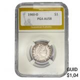 1900-O Barber Quarter PGA AU58