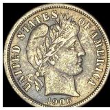 1906-S Silver Barber Dime NEARLY UNCIRCULATED