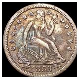 1853 Seated Liberty Dime NEARLY UNCIRCULATED