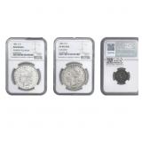 1867-1886 [3 Coins] U.S. Coin Lot NGC XF-AU Detail