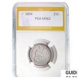 1854 Seated Liberty Quarter PGA M62