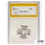 1920-S Mercury Silver Dime PGA MS61
