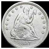 1857 Seated Liberty Silver Quarter NEARLY UNCIRCU