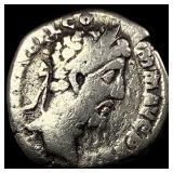 Roman Commodus 177-192 AD SIlver Denarius NEARLY