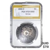 1888-O Morgan Silver Dollar PGA VF20 DDO Hot Lips