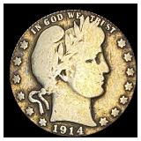 1914-S Barber Quarter LIGHTLY CIRCULATED
