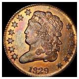 1829 Copper Half Cent CLOSELY UNCIRCULATED